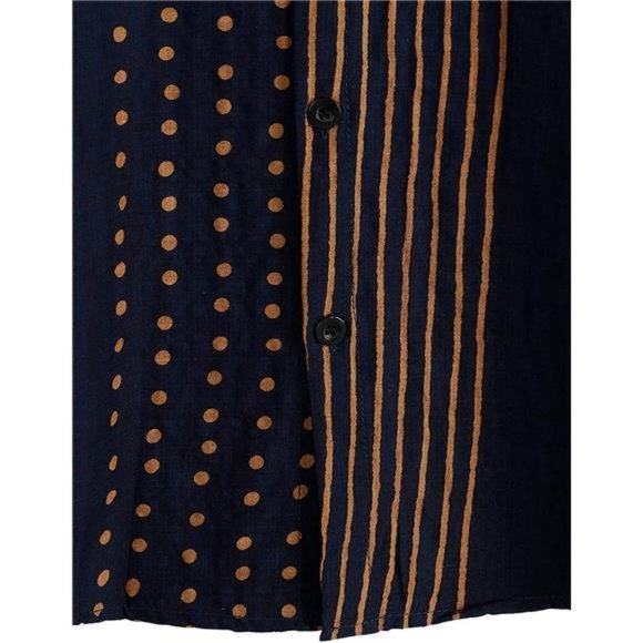 Mens Summer Tropical Shirts Short Sleeve Navy Strip - Picture 4 of 5